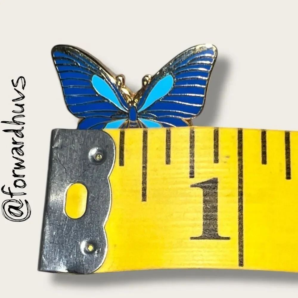 Bundle Sale 3 for $15 | Gold Tone Butterfly Pin –  Blue Enamel